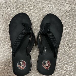 Black Flip Flops with Logo